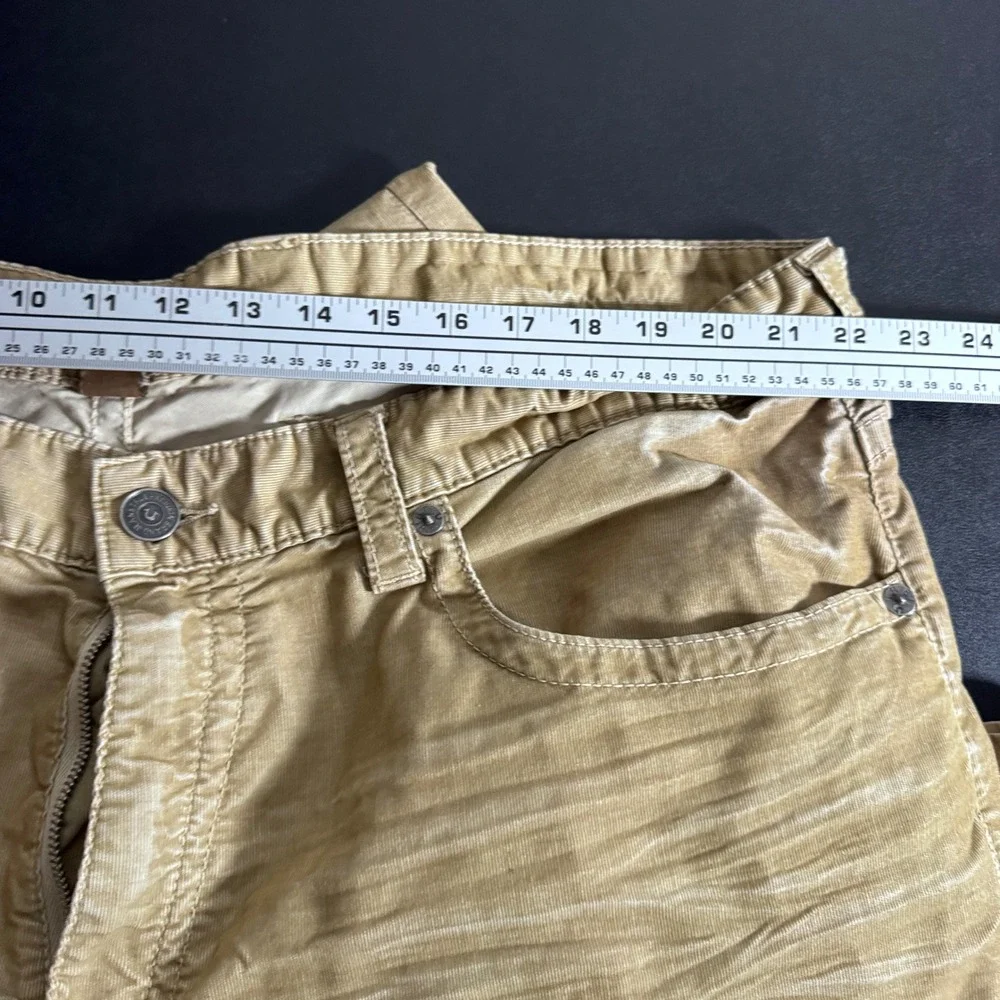 True Religion Corduroy Pants Mens 46 Tan Solid Straight Leg Casual 1813